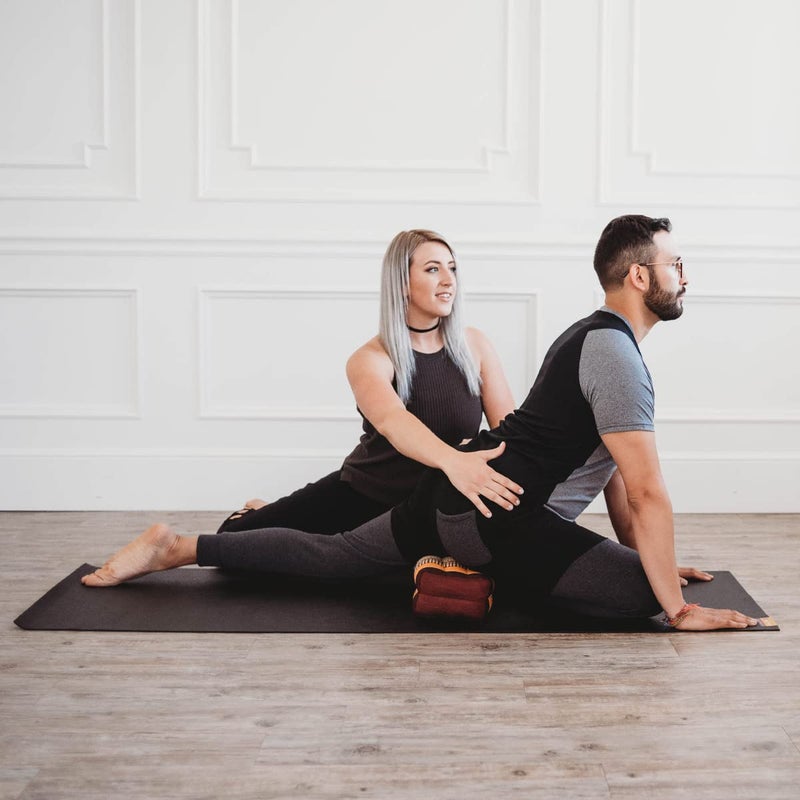 Zafuko Yoga & Meditation Cushion - Black/Red - organic water-resistant Kapok filling, meditation cushion, soft yoga prop - Image 5